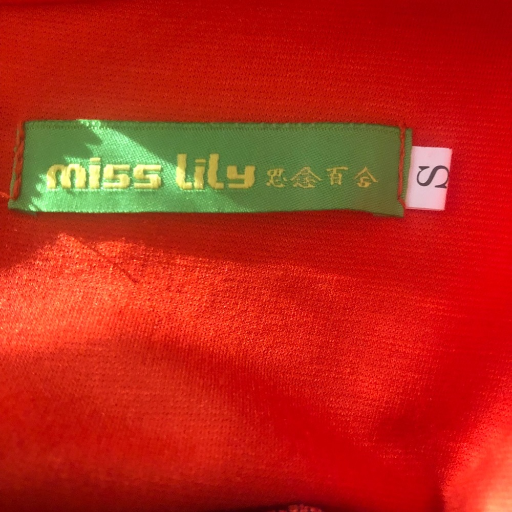 Orange & blue dress size small like new - Picture 3 of 3